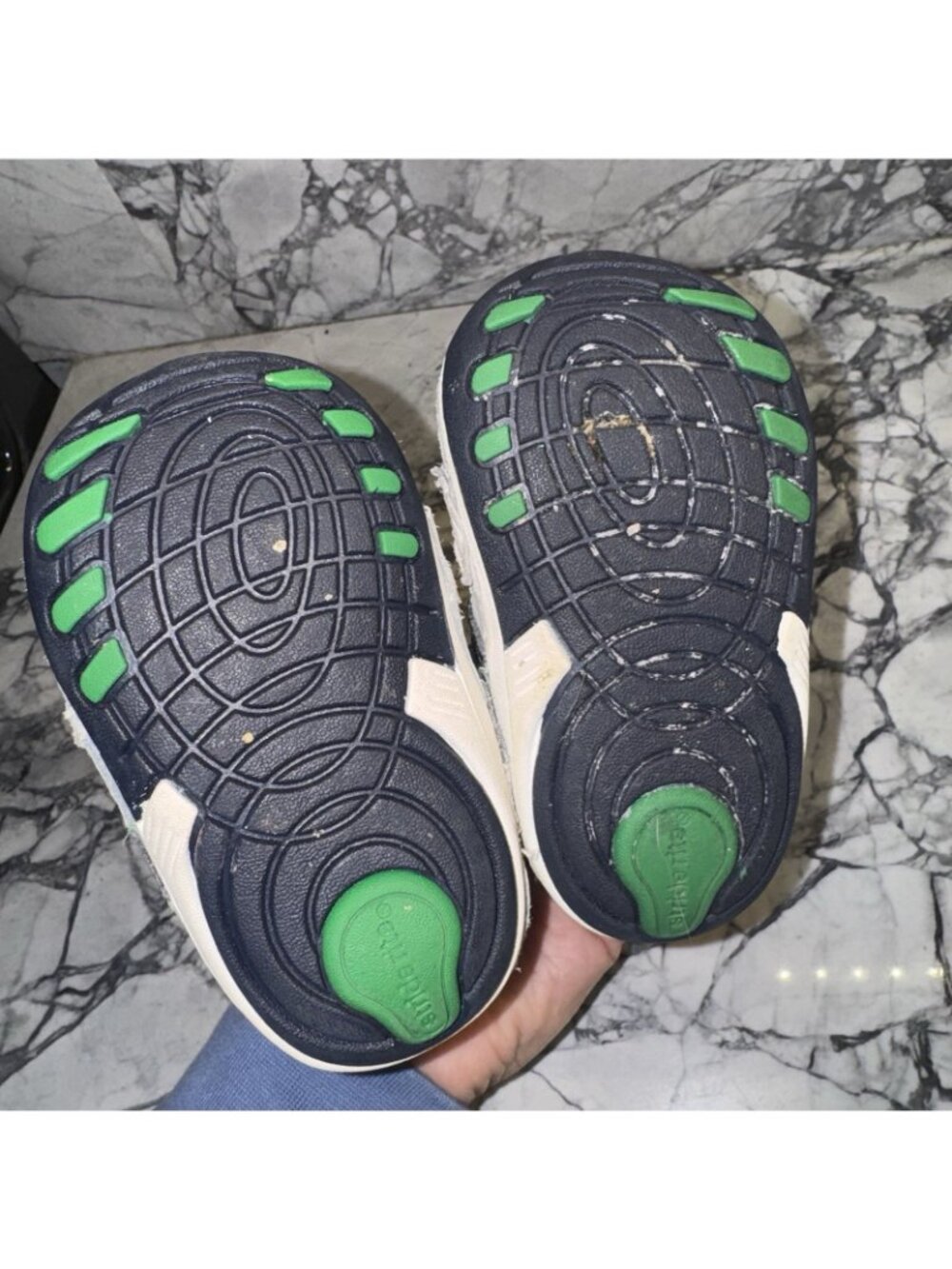 Stride Rite Toddler 5XW Extra Wide Artie Sneakers White Blue Green - Picture 5 of 7